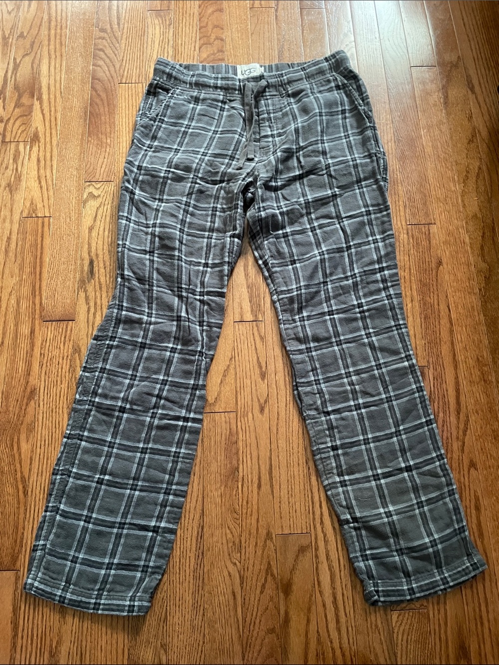 Ugg Gray Flynn Plaid Flannel Pajama Pants Men’s Sz Large
